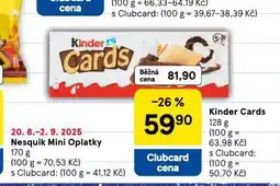 Tesco Kinder cards nabídka