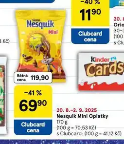 Tesco Nesquik mini oplatky nabídka