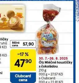 Tesco Ölz mléčné houstičky s čokoládou nabídka