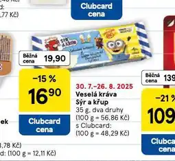 Tesco Veselá kráva sýr a křup nabídka