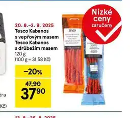 Tesco Kabanos s vepřovým masem nabídka