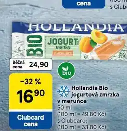 Tesco Hollandia bio jogurtová zmrzka v meruňce nabídka