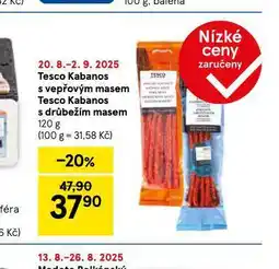 Tesco Kabanos s drůběžím masem nabídka