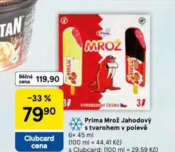 Tesco Prima mrož jahodový s tvarohem v polevě nabídka