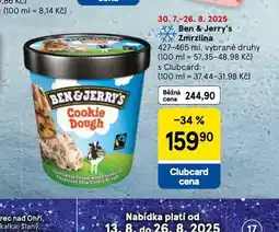 Tesco Ben & jerry´s zmrzlina nabídka
