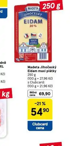 Tesco Madeta jihočeský eidam maxi plátky nabídka