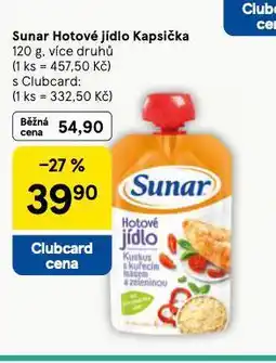 Tesco Sunar hotové jídlo kapsička nabídka