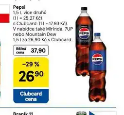 Tesco Pepsi, mirinda, 7up, mountain dew nabídka