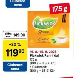 Tesco Pickwick ranní čaj nabídka
