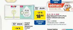 Tesco Hipp babysanft soft & pure čistící vlhčené ubrousky nabídka