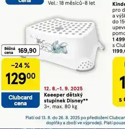 Tesco Keeper dětský stupínek disney nabídka