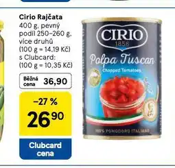 Tesco Cirio rajčata nabídka