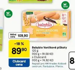 Tesco Babybio vanilkové piškoty nabídka