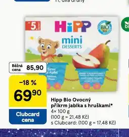 Tesco Hipp bio ovocný příkrm nabídka