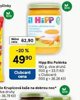 Tesco Hipp bio polévka nabídka
