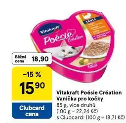 Tesco Vitakraft poésie création vanička pro kočky nabídka