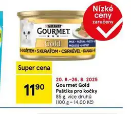 Tesco Gourmet gold paštika pro kočky nabídka