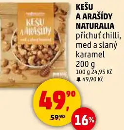 Penny Market Kešu a arašídy naturalia nabídka