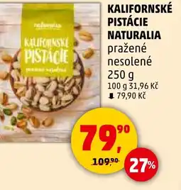 Penny Market Kalifornské pistácie naturalia pražené nesolené nabídka