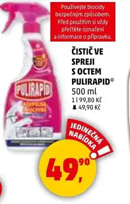 Penny Market Čistič ve spreji s octem pulirapid nabídka