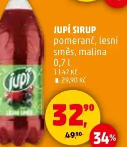 Penny Market JUPÍ SIRUP pomeranč, lesní směs, malina nabídka