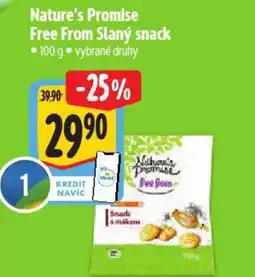 Albert Nature's Promise Free From Slaný snack nabídka