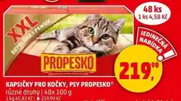 Penny Market KAPSIČKY PRO KOČKY, PSY PROPESKO různé druhy, 48x 100 g nabídka
