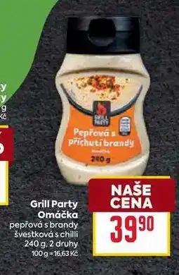 Billa Grill Party Omáčka pepřová s brandy švestková s chilli 240 g nabídka