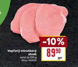 Billa Vepřový minutkový steak cena za 320 g nabídka
