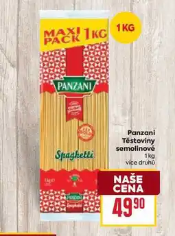 Billa Panzani Těstoviny semolinové 1 kg nabídka