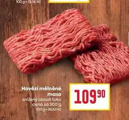 Billa Hovězí mělněné maso snížený obsah tuku cena za 300 g nabídka