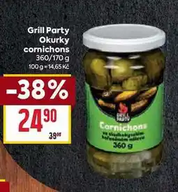Billa Grill Party Okurky cornichons 360/170 g nabídka