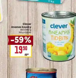 Billa Clever Ananas kousky 567/340 g nabídka