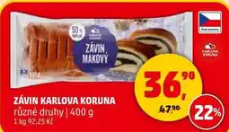 Penny Market ZÁVIN KARLOVA KORUNA různé druhy, 400 g nabídka