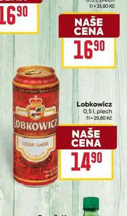 Billa Lobkowicz 0,51, plech nabídka