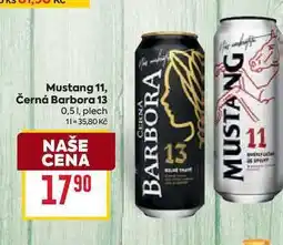 Billa Mustang 11, Černá Barbora 13 0,51, plech nabídka