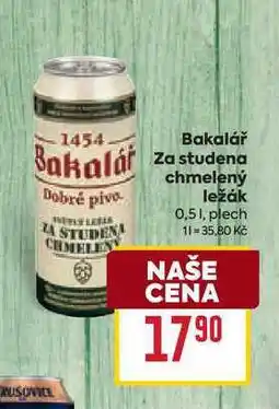 Billa Bakalář za studena chmelený ležák Dobré pivo 0,51, plech nabídka