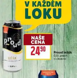 Billa Proud ležák 0,51, plech nabídka