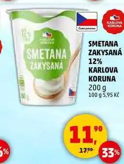 Penny Market SMETANA ZAKYSANÁ 12% KARLOVA KORUNA, 200 g nabídka