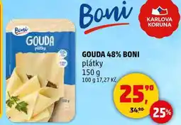 Penny Market GOUDA 48% BONI plátky, 150 g nabídka
