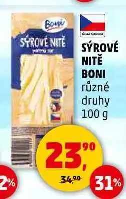 Penny Market SÝROVÉ NITĚ BONI různé druhy, 100 g nabídka