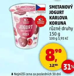 Penny Market SMETANOVÝ JOGURT KARLOVA KORUNA různé druhy, 150 g nabídka