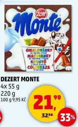 Penny Market MONTE dezert, 4x 55 g nabídka