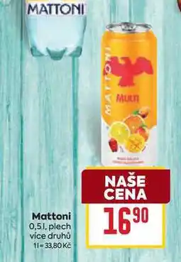Billa Mattoni 0,51, plech nabídka