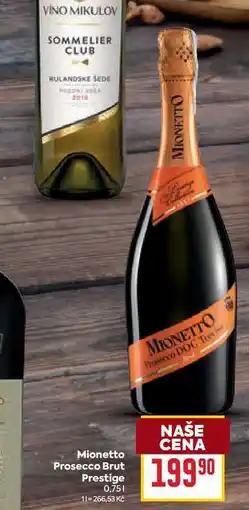 Billa Mionetto Prosecco Brut Prestige 0,75l nabídka