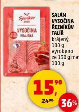 Penny Market SALÁM VYSOČINA ŘEZNÍKŮV TALÍŘ krájený, 100 g nabídka
