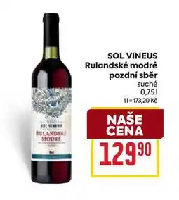 Billa SOL VINEUS Rulandské modré pozdní sběr suché 0,75l nabídka