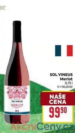 Billa SOL VINEUS Merlot 0,75l nabídka