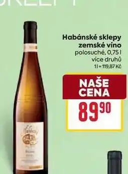 Billa Habánské sklepy zemské víno polosuché, 0,75l nabídka