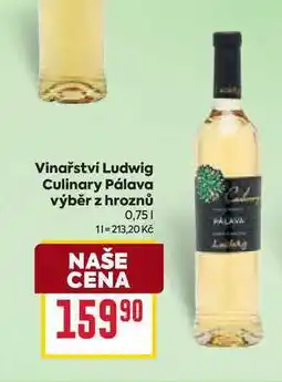 Billa Vinařství Ludwig Culinary Pálava výběr z hroznů 0,75l nabídka